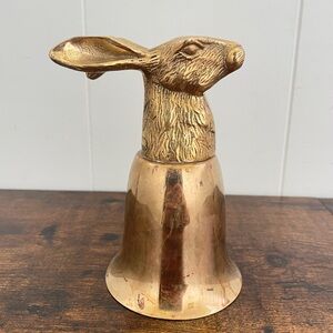 Vintage Brass Rabbit Stirrup Cup
